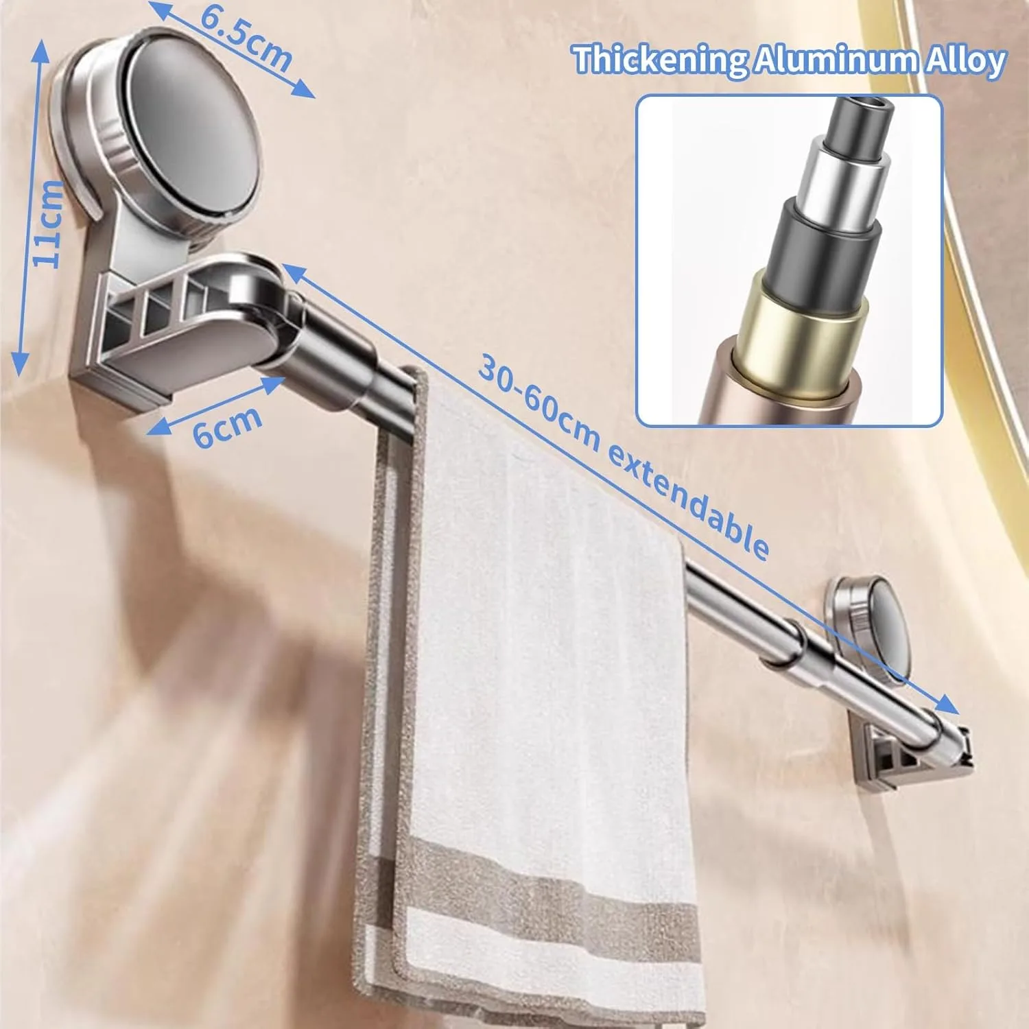suction towel bar adjustable 4