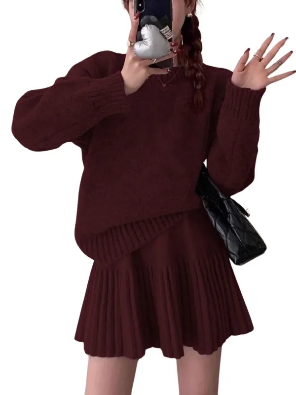 sweater skirt set women 7