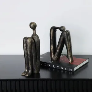 thinker bookends decorative brown 3