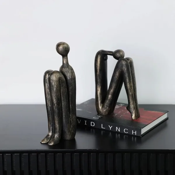 thinker bookends decorative brown 3