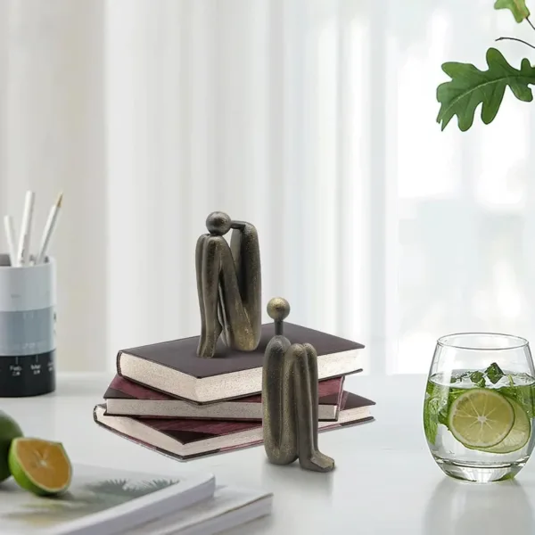 thinker bookends decorative brown 4