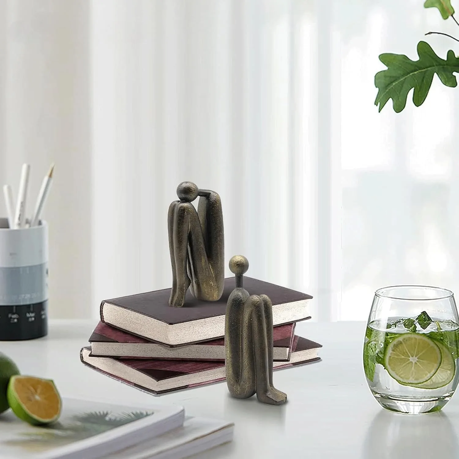 thinker bookends decorative brown 4