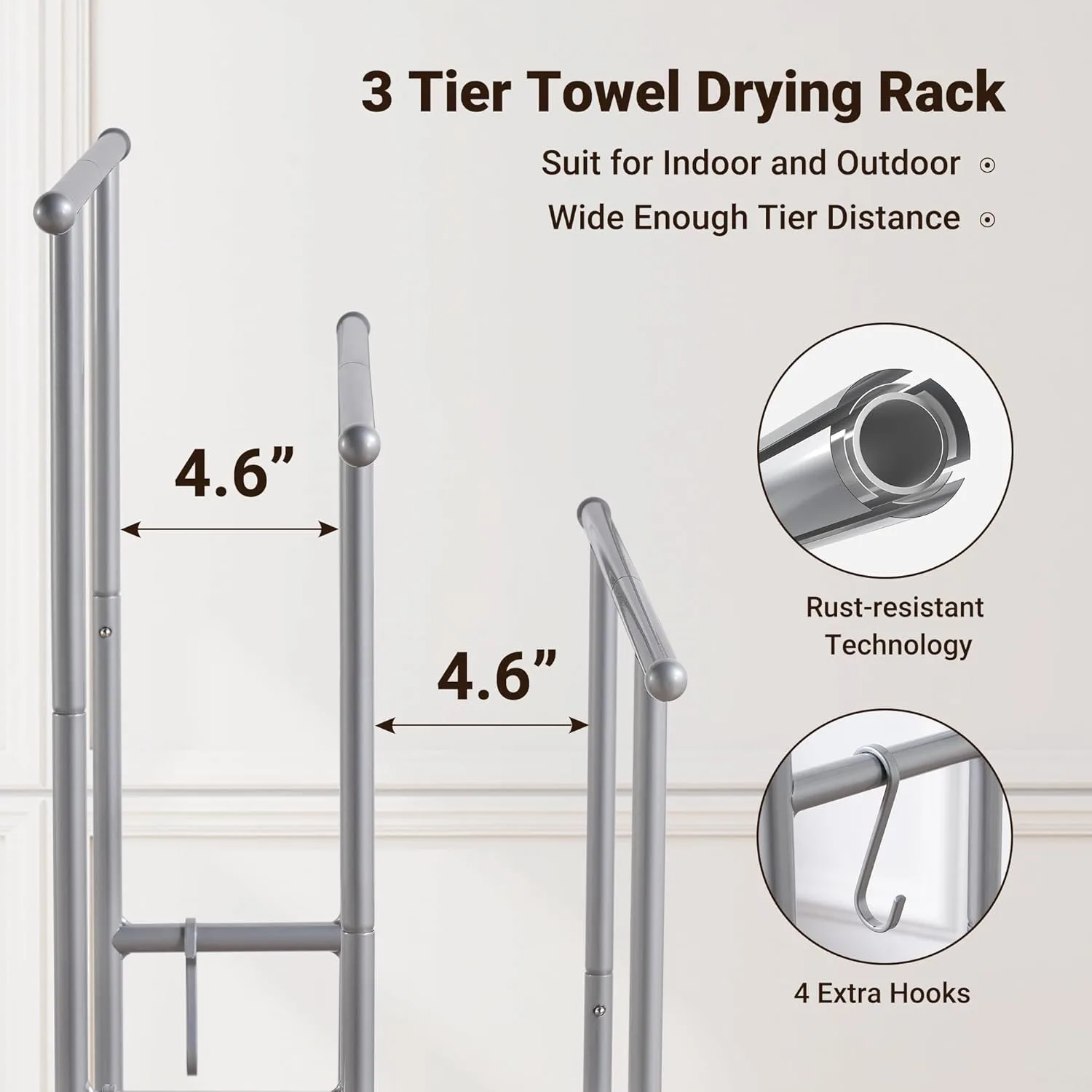 tier towel rack standing 4