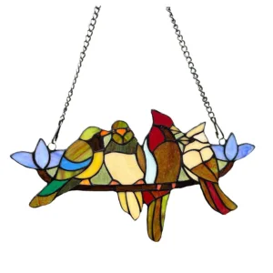 tiffany style bird glass 1
