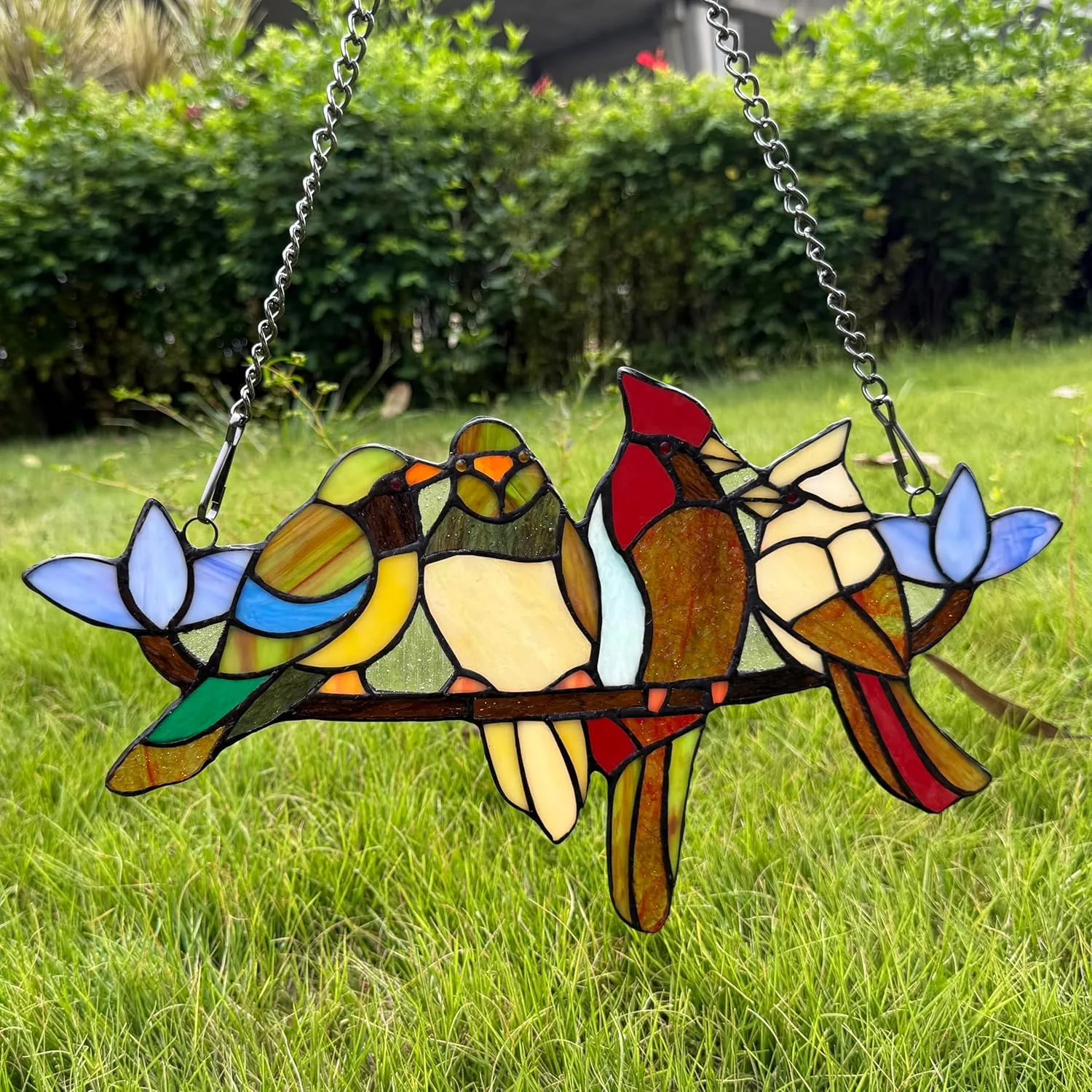 tiffany style bird glass 2