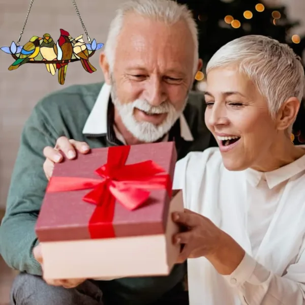 tiffany style bird glass 6