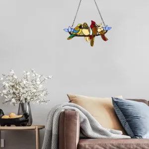 tiffany style bird glass 7