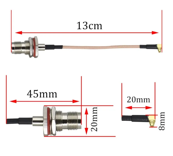 tnc female mmcx cable 4
