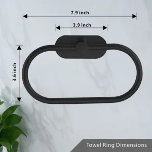 towel ring adhesive black 5