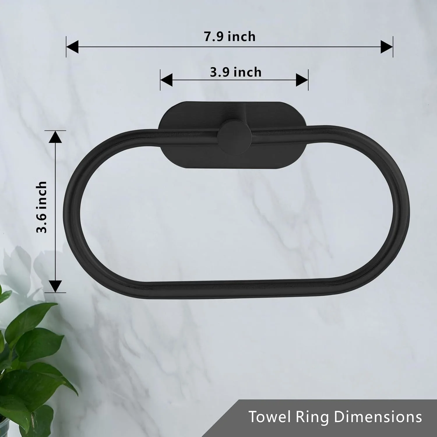 towel ring adhesive black 5