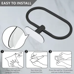 towel ring adhesive black 6