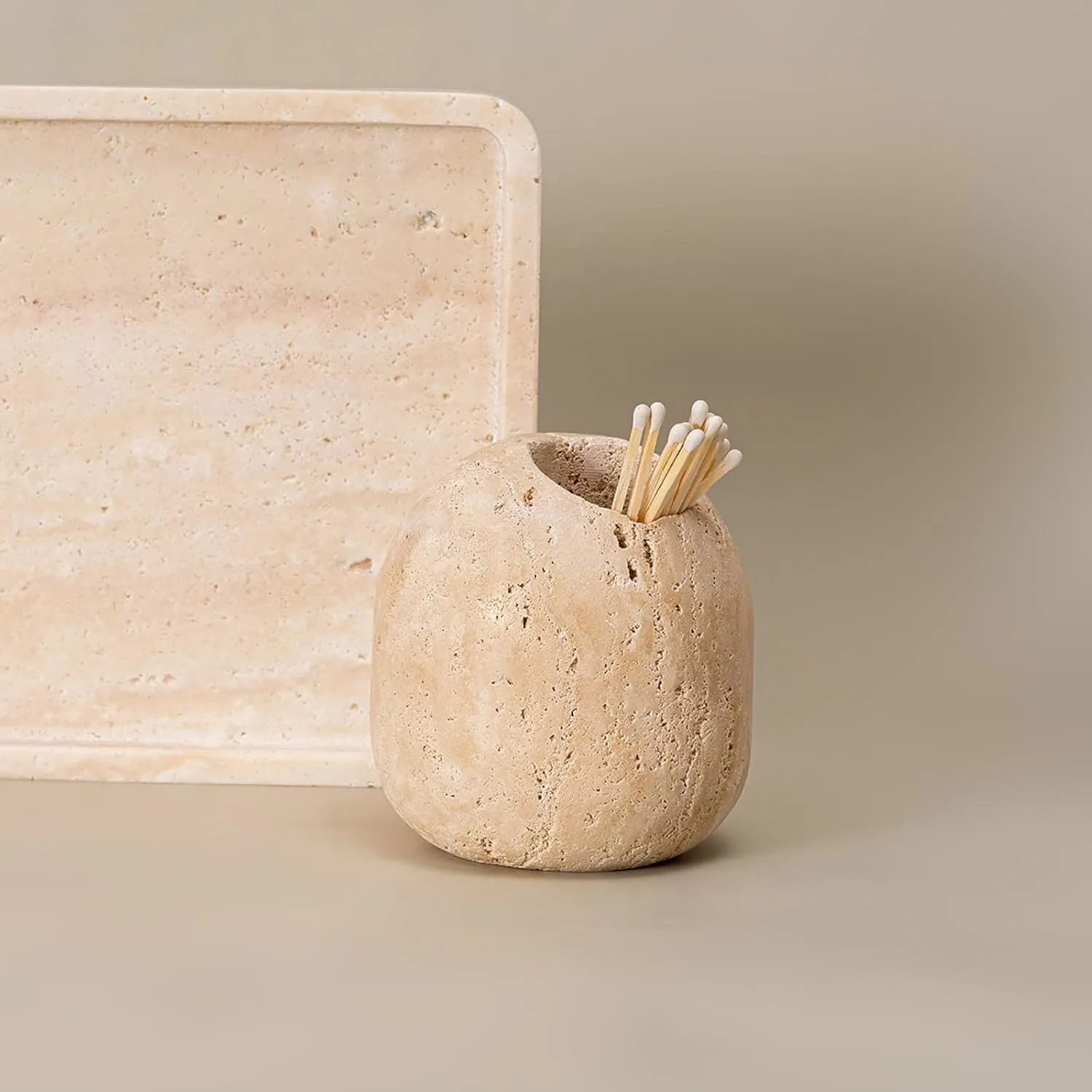 travertine match holder 3
