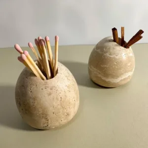 travertine match holder 6