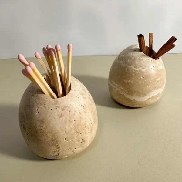 travertine match holder 6