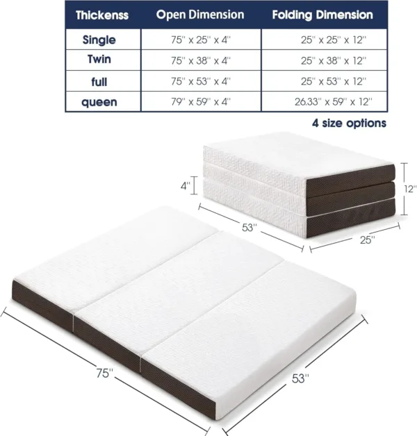 tri folding mattress 2