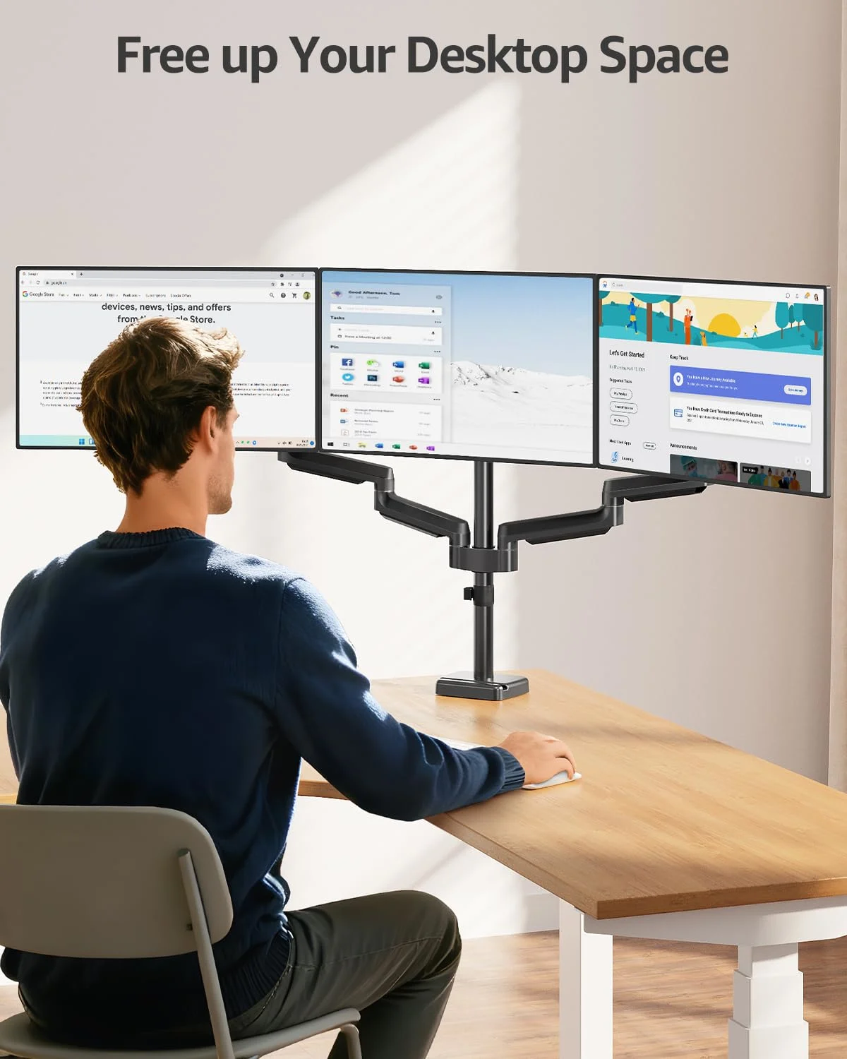 triple monitor stand mount 6