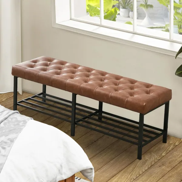 tufted bench shoe storage 5