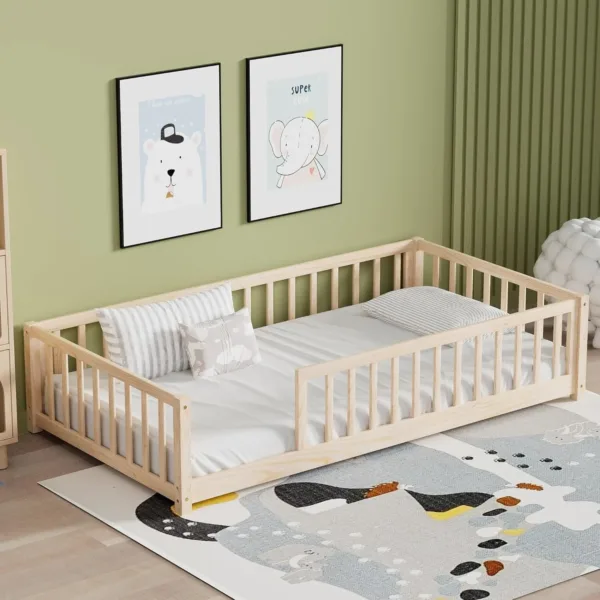 twin floor bed kids 1