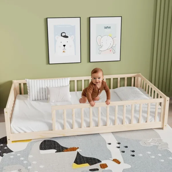 twin floor bed kids 7