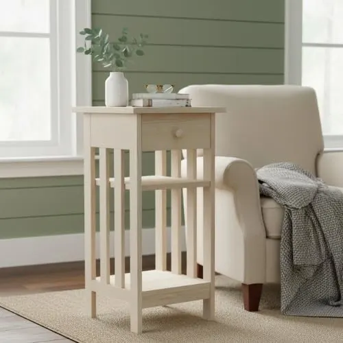 unfinished wood telephone stand 2