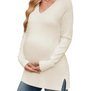 v neck maternity sweater 1