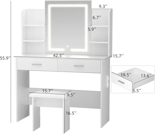 vanity desk led mirror 5