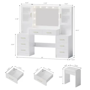 vanity desk lighted mirror 4