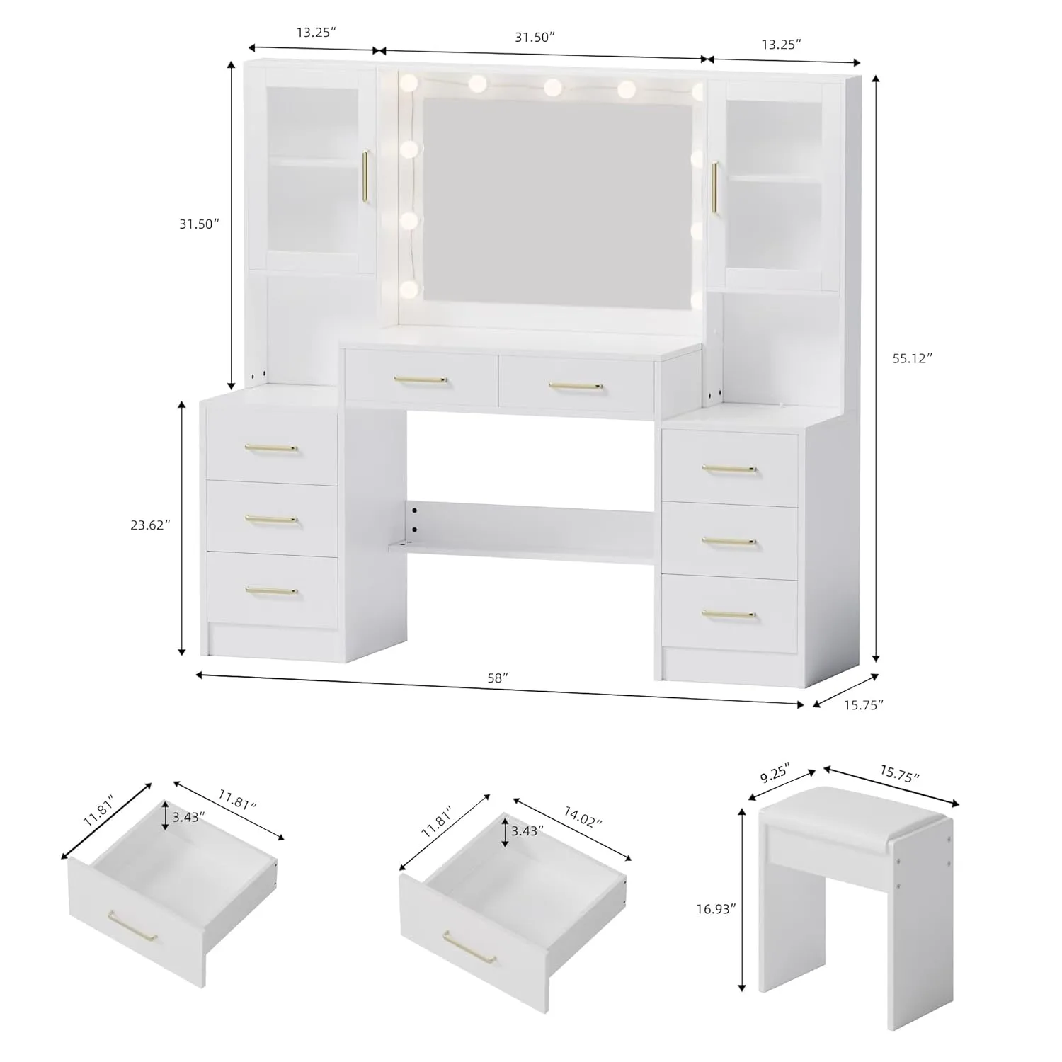 vanity desk lighted mirror 4