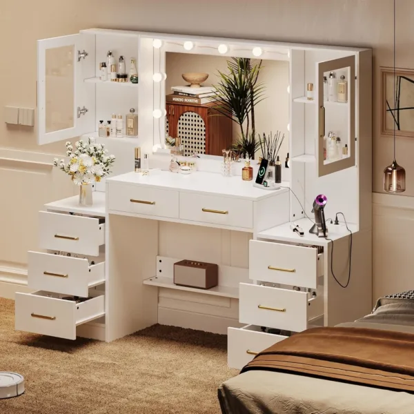 vanity desk lighted mirror 6