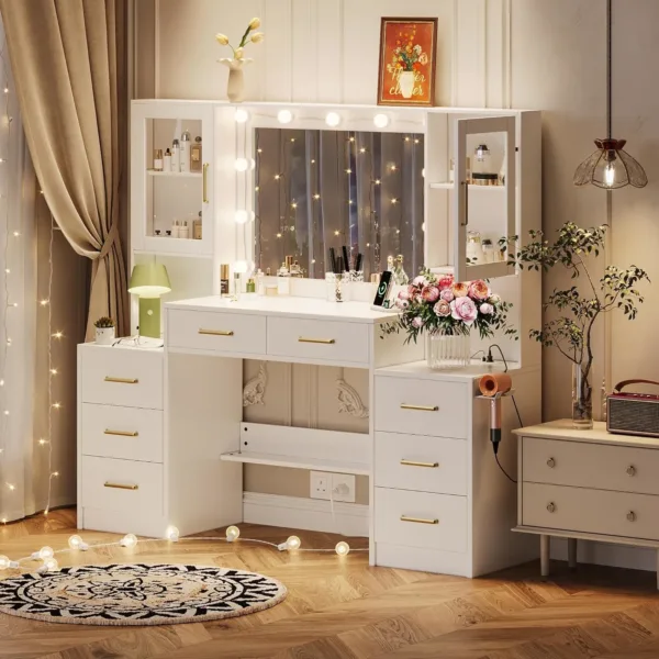 vanity desk lighted mirror 7