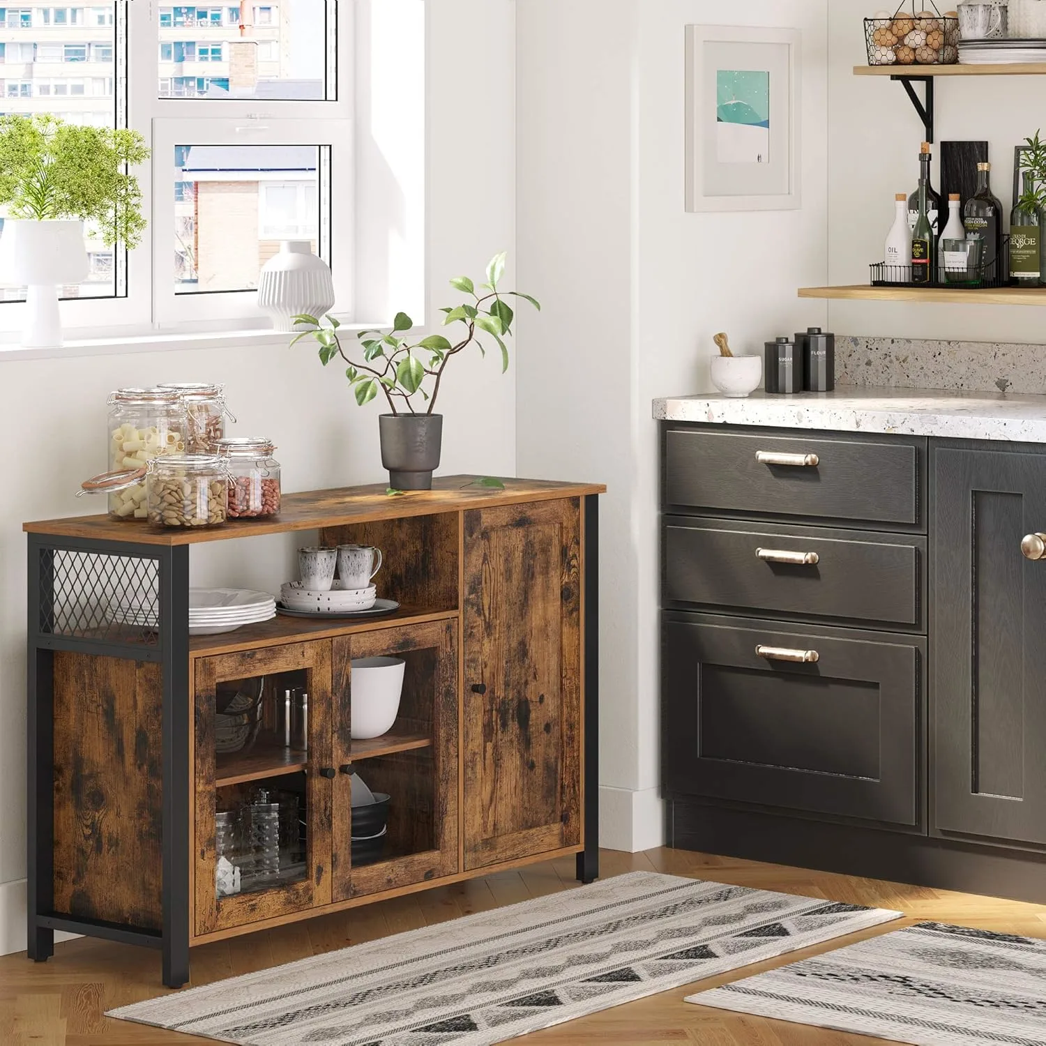 vasagle sideboard kitchen cabinet 5
