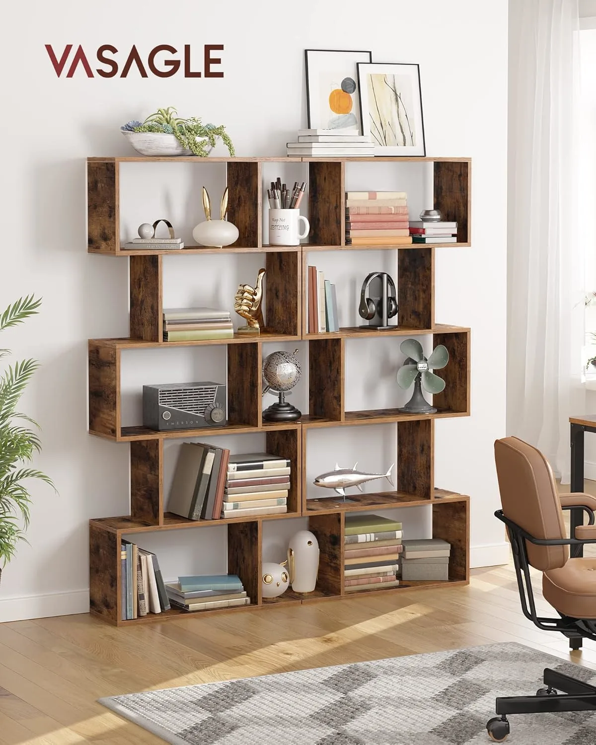 vasagle zigzag bookshelf 2