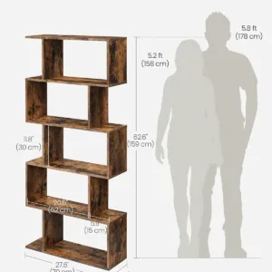 vasagle zigzag bookshelf 3