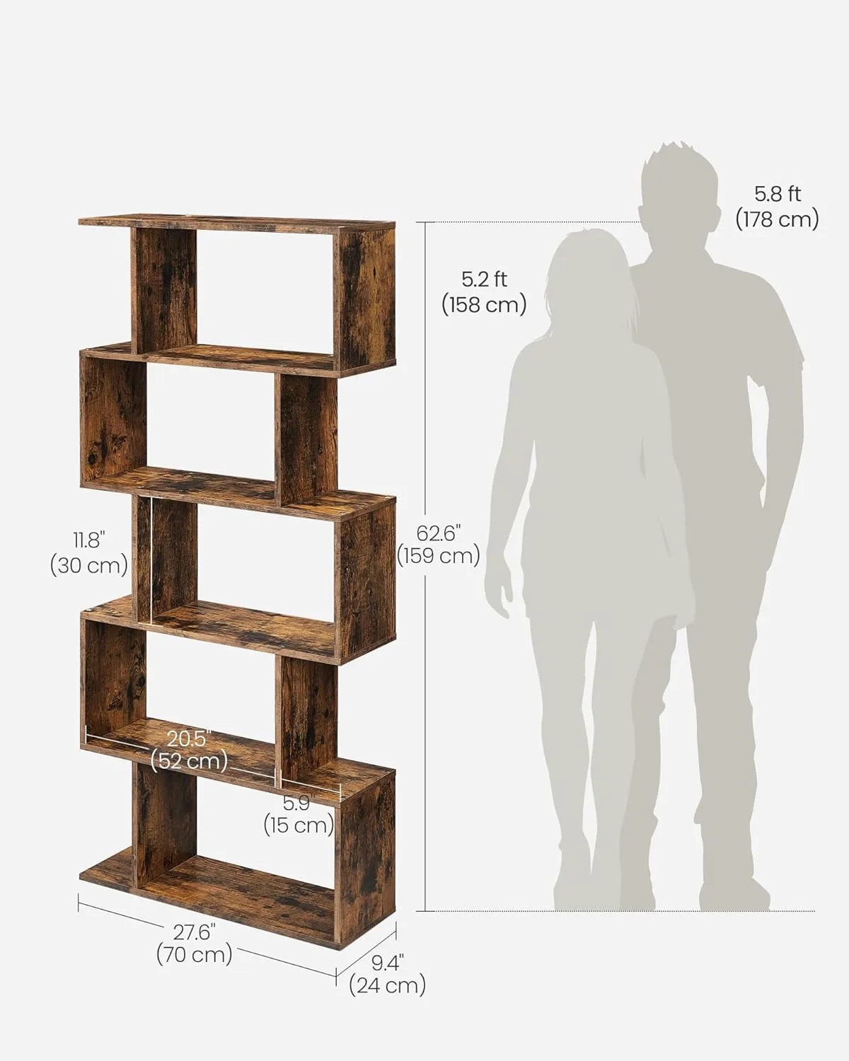 vasagle zigzag bookshelf 3