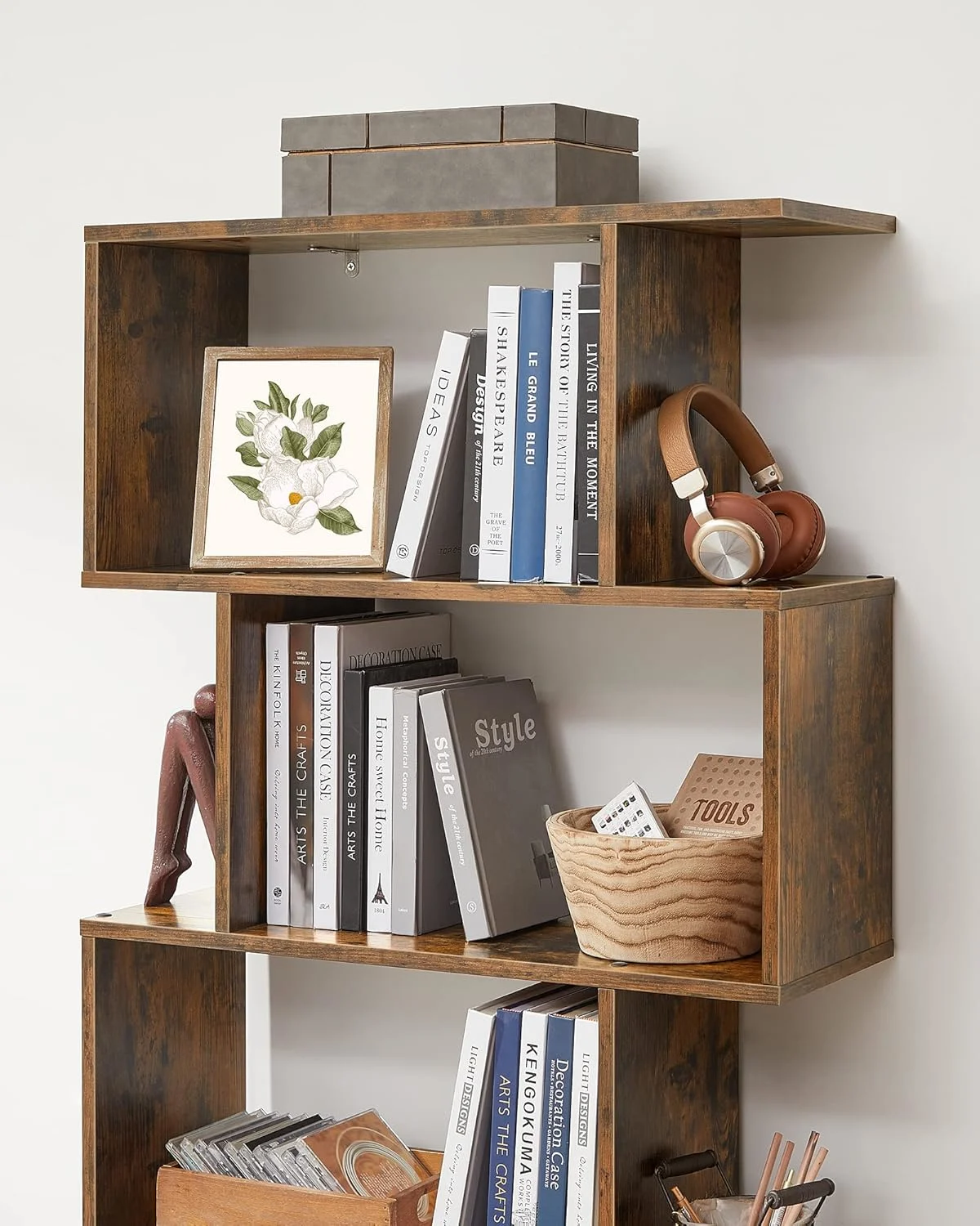 vasagle zigzag bookshelf 5