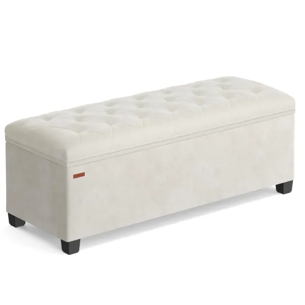 velvet storage ottoman bench 1