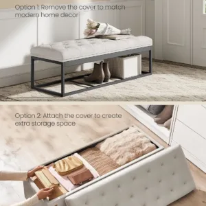velvet storage ottoman bench 4