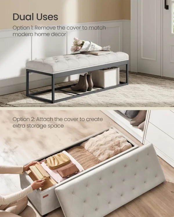 velvet storage ottoman bench 4