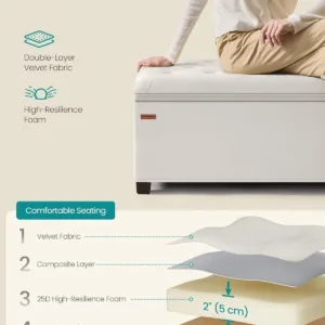 velvet storage ottoman bench 5