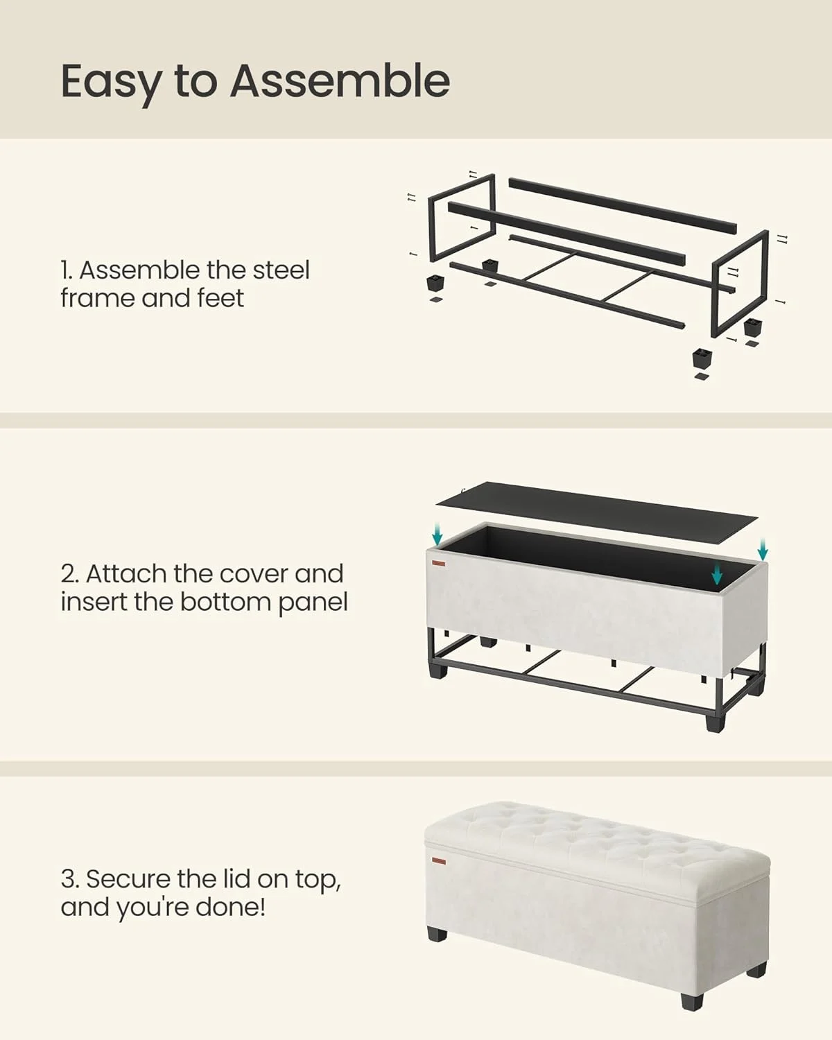 velvet storage ottoman bench 6