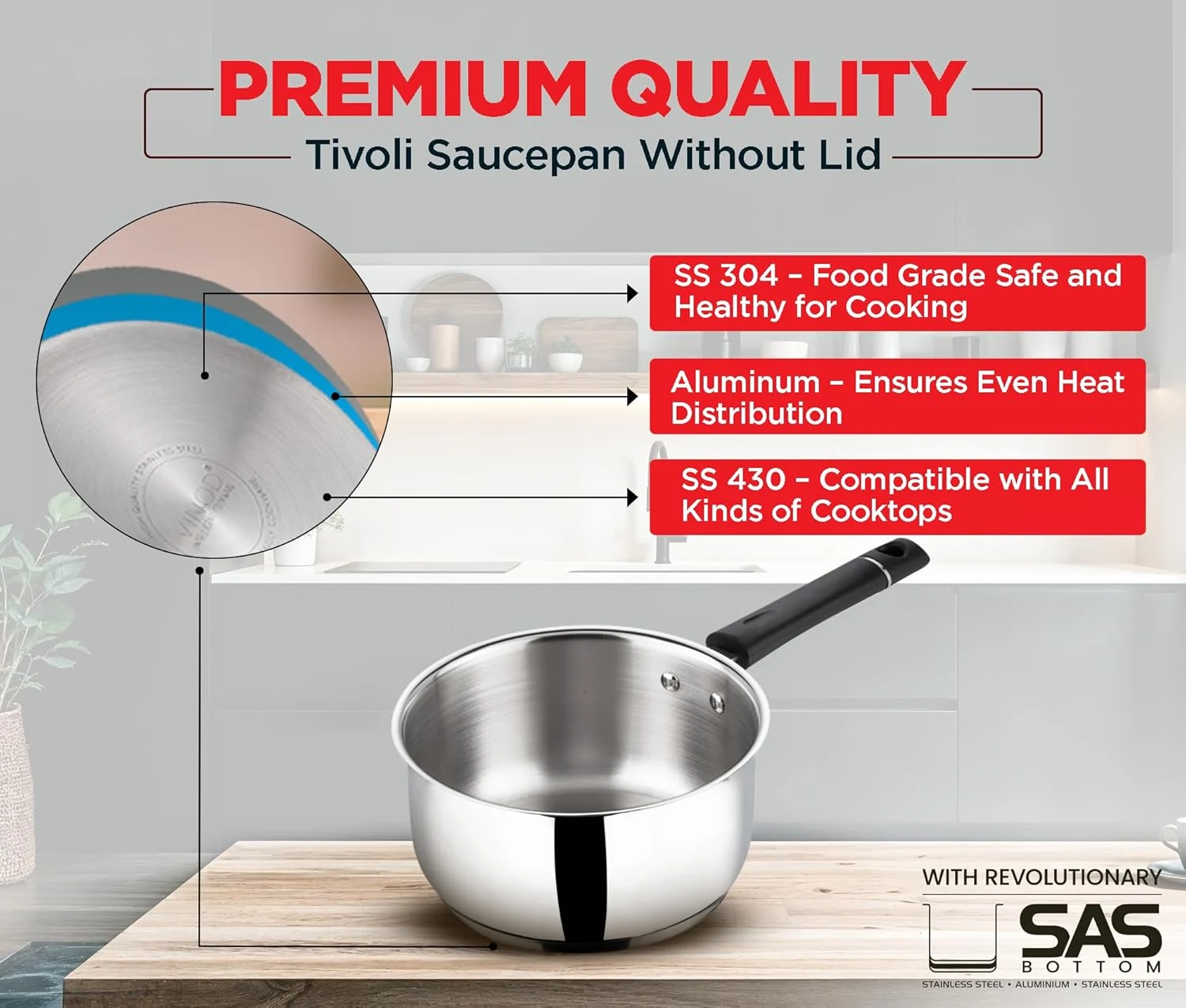 vinod stainless steel saucepan 5