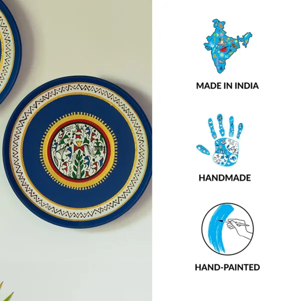 warli handpainted wall plates 5
