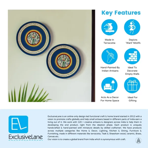 warli handpainted wall plates 6