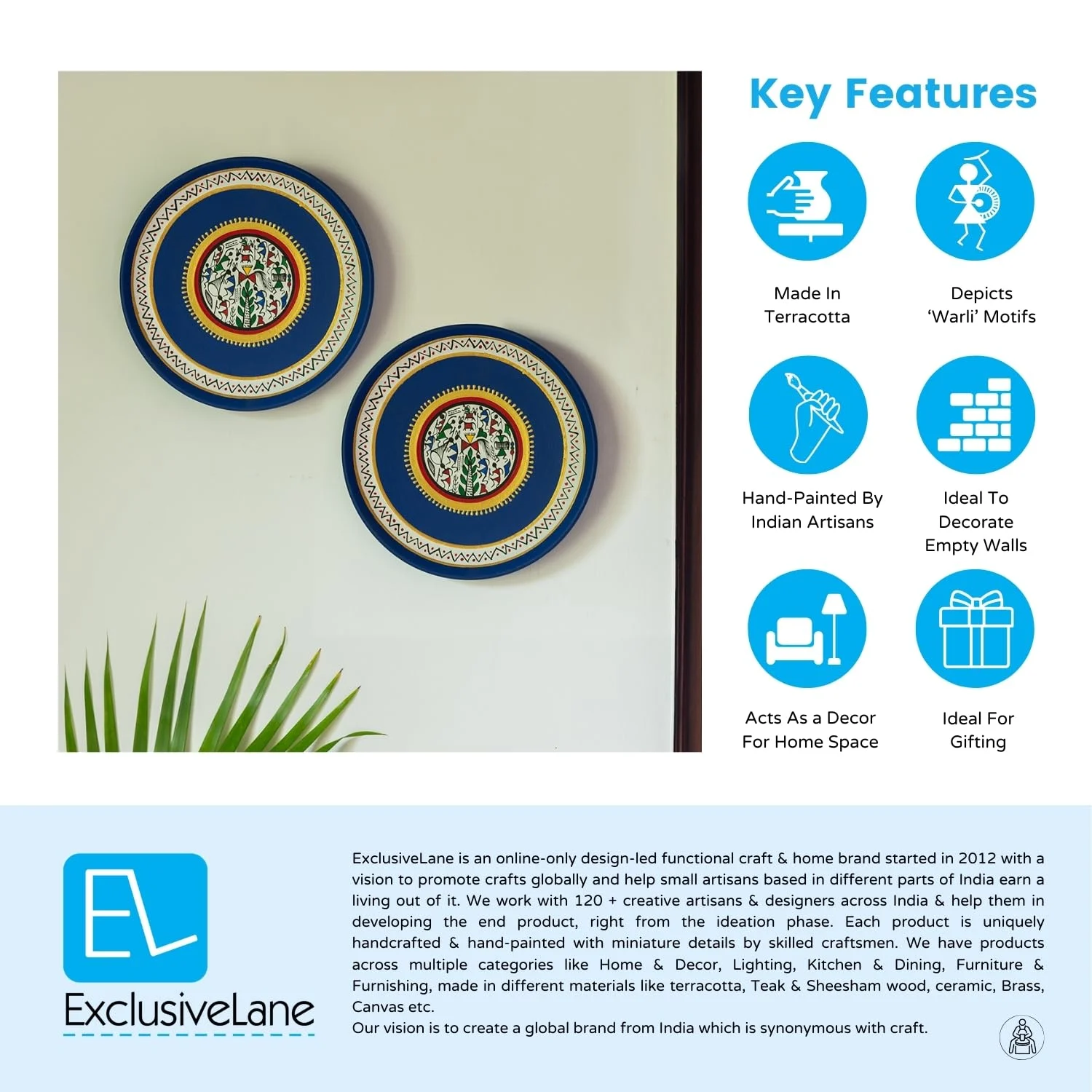 warli handpainted wall plates 6