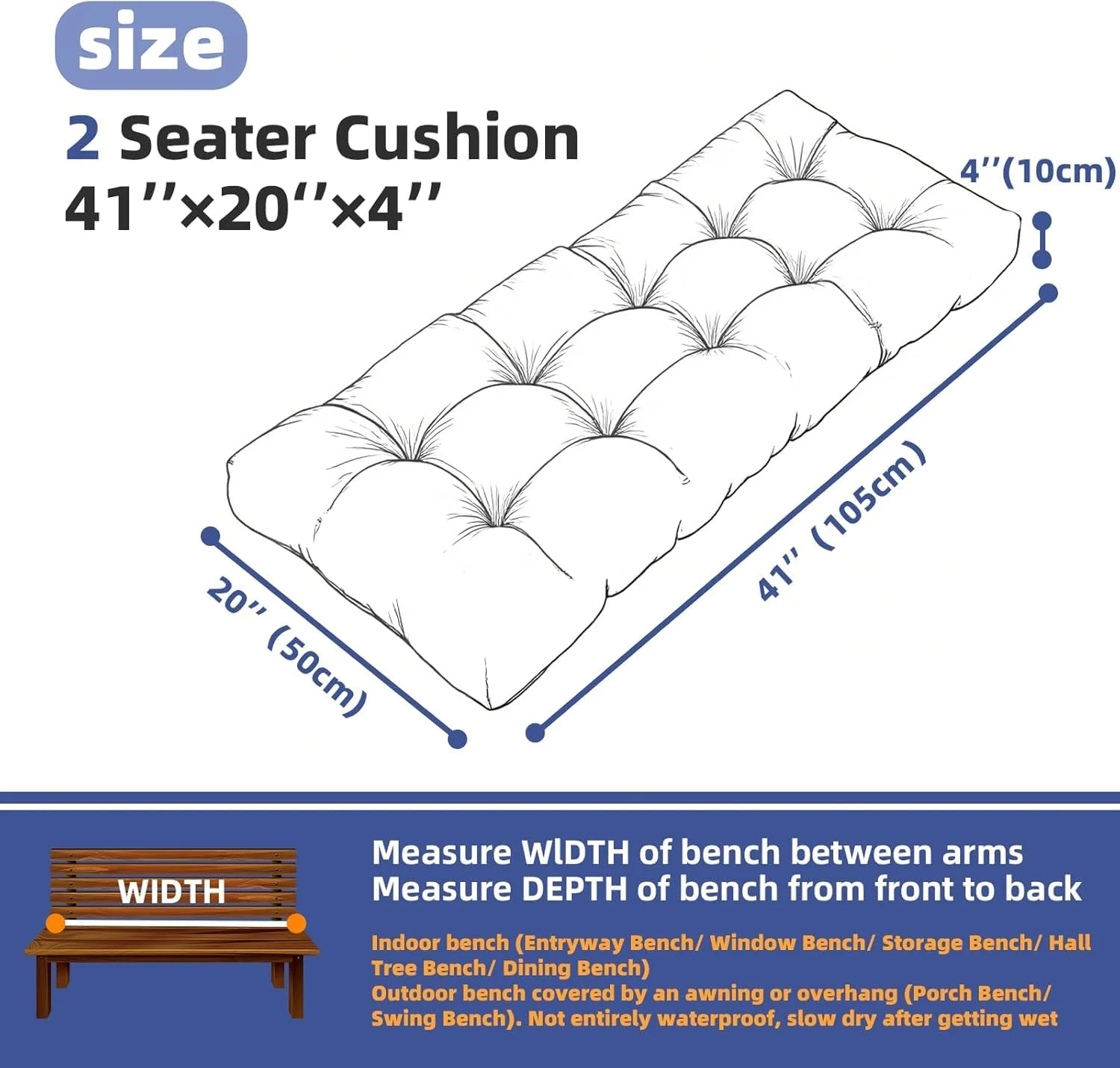waterproof bench cushion patio 2