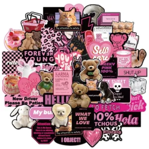 waterproof pink y2k stickers 1