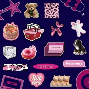 waterproof pink y2k stickers 2