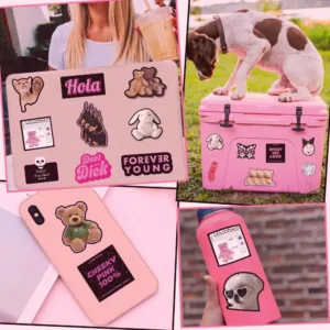 waterproof pink y2k stickers 3