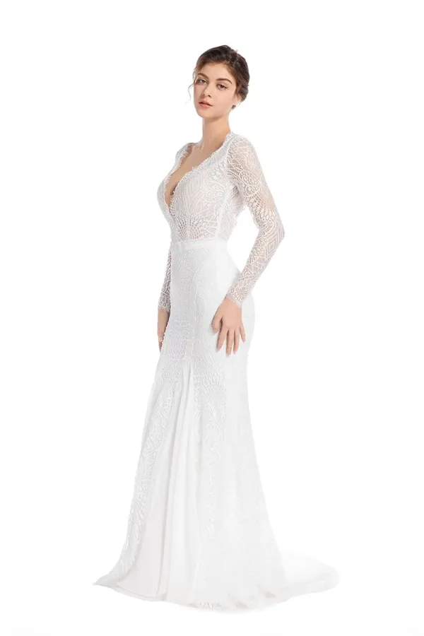 wedding dress lace open 7