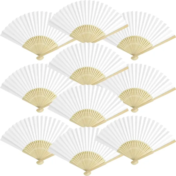 white folding hand fans 1